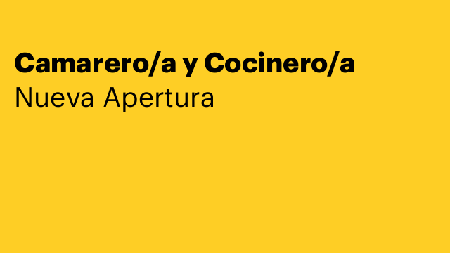 Camarero/a y Cocinero/a