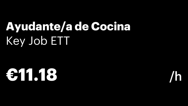 Ayudante/a de Cocina