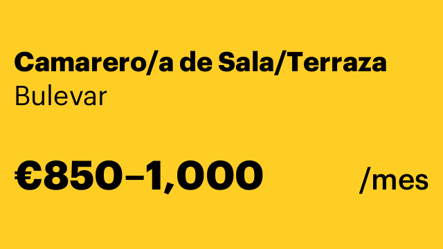 Camarero/a de Sala/Terraza