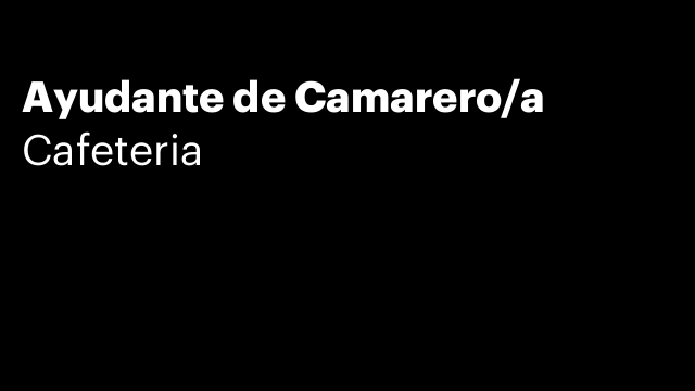 Ayudante de Camarero/a