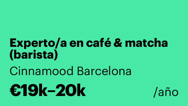 Experto/a en café & matcha (barista)