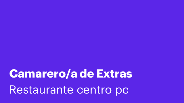Camarero/a de Extras