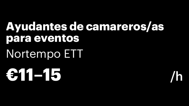 Ayudantes de camareros/as para eventos