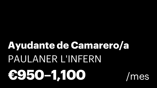 Ayudante de Camarero/a