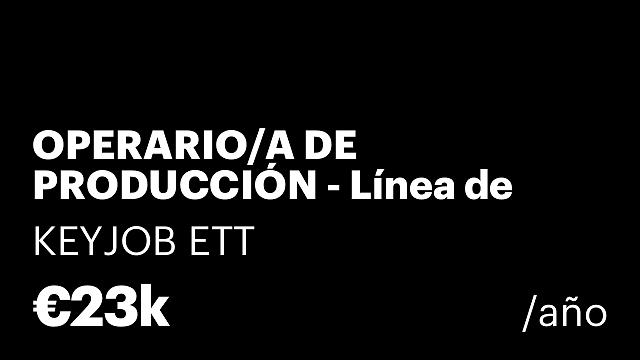 OPERARIO/A DE PRODUCCIÓN - Línea de pintura