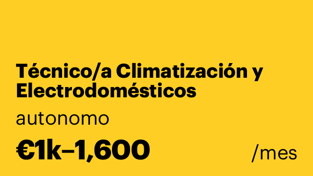 Técnico/a Climatización y Electrodomésticos