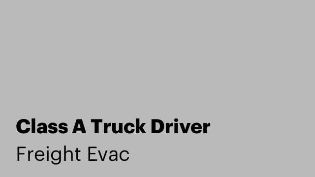 Class A Truck Driver