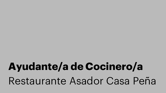 Ayudante/a de Cocinero/a