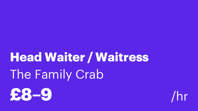 Head Waiter / Waitress