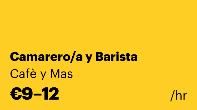Camarero/a y Barista
