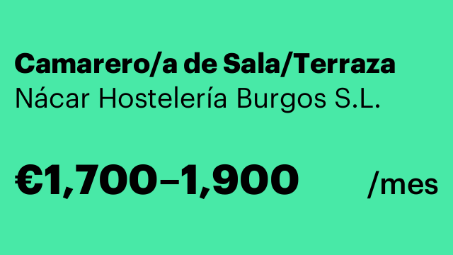 Camarero/a de Sala/Terraza