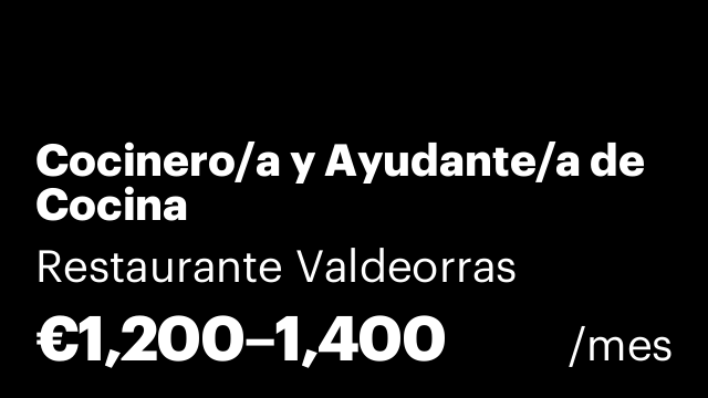 Cocinero/a y Ayudante/a de Cocina