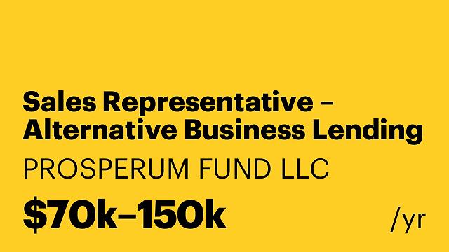 Sales Representative – Alternative Business Lending