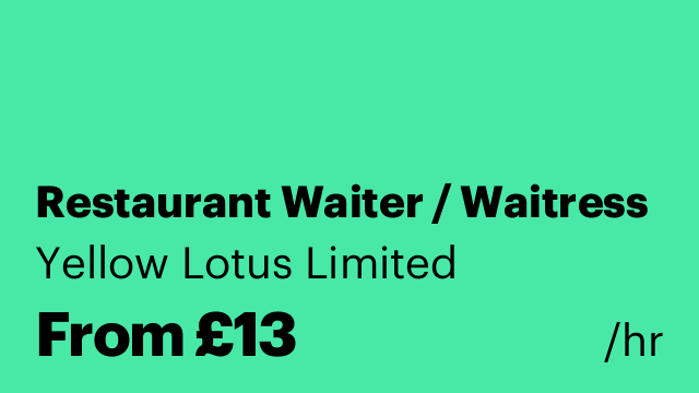 Restaurant Waiter / Waitress
