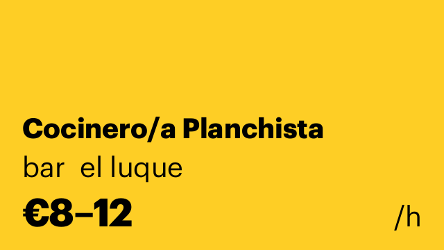 Cocinero/a Planchista