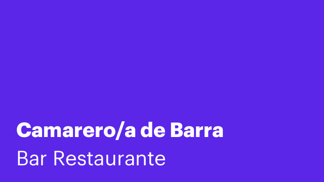 Camarero/a de Barra