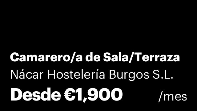 Camarero/a de Sala/Terraza