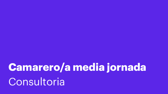 Camarero/a media jornada