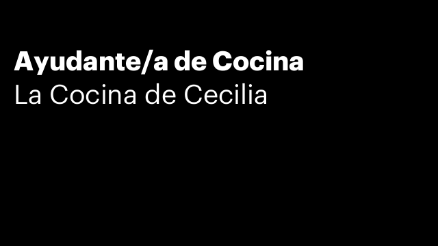 Ayudante/a de Cocina