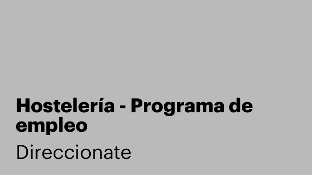 Hostelería - Programa de empleo