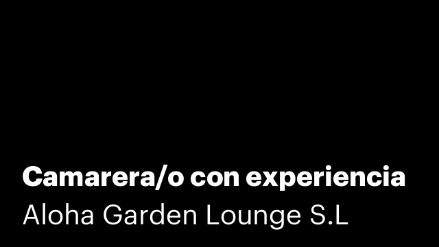 Camarera/o con experiencia