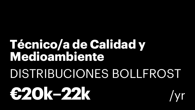 Técnico/a de Calidad y Medioambiente