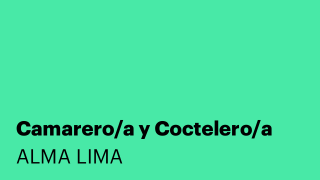 Camarero/a y Coctelero/a