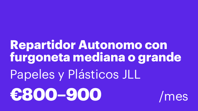 Repartidor Autonomo con furgoneta mediana o grande