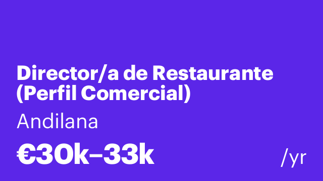 Director/a de Restaurante (Perfil Comercial)