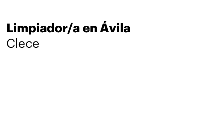 Limpiador/a en Ávila