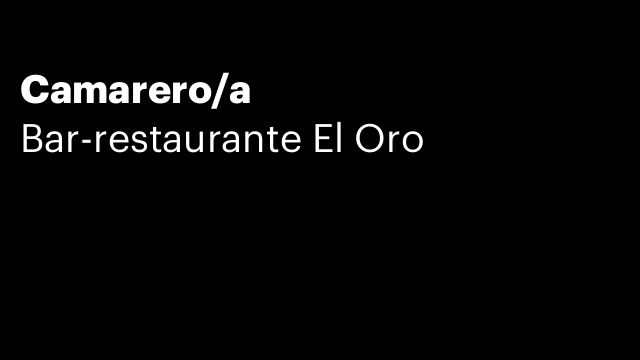 Camarero/a