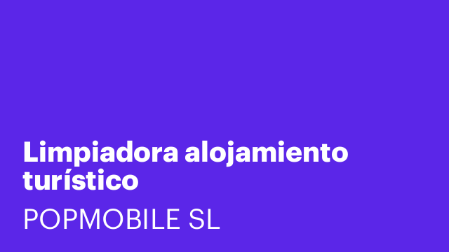 Limpiadora alojamiento turístico