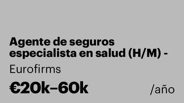Agente de seguros especialista en salud (H/M) - BARCELONA