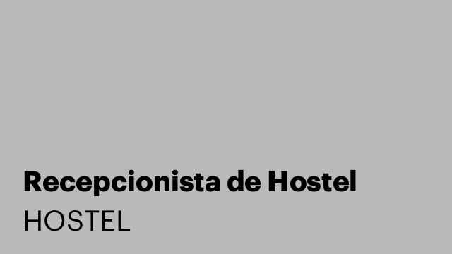 Recepcionista de Hostel