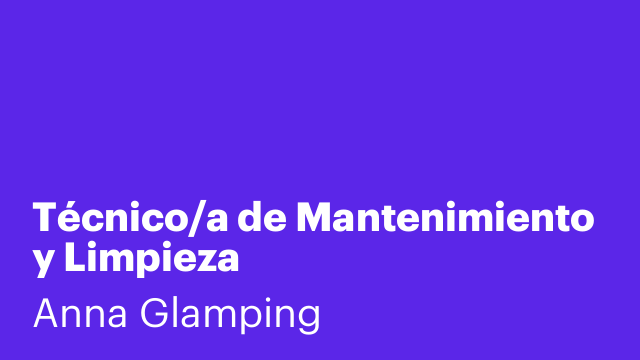 Técnico/a de Mantenimiento y Limpieza