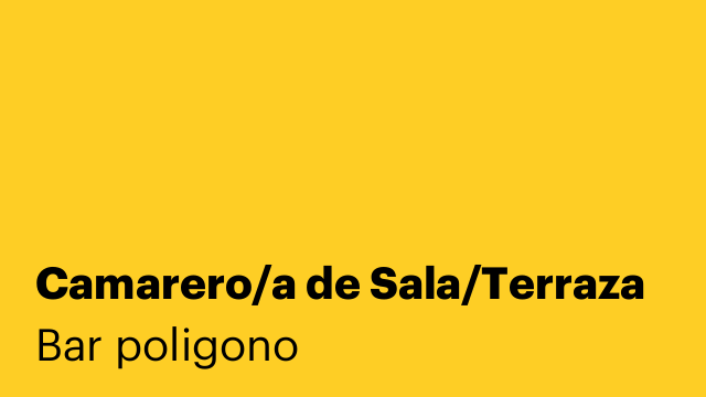 Camarero/a de Sala/Terraza