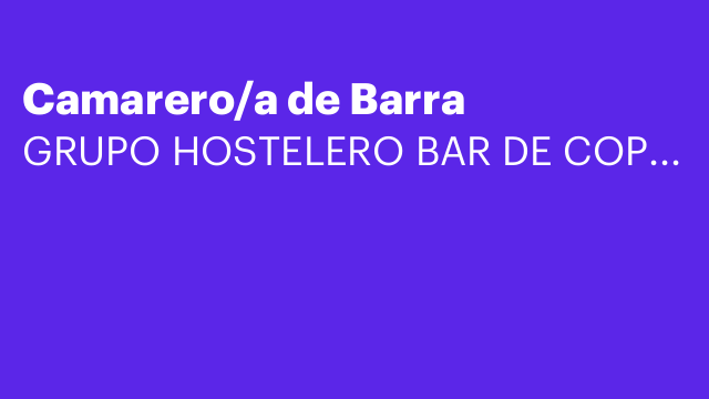Camarero/a de Barra
