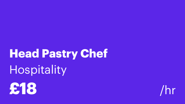 Head Pastry Chef