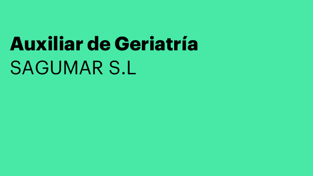 Auxiliar de Geriatría