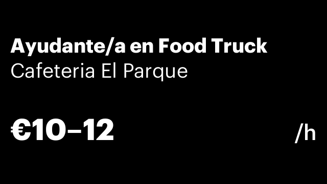 Ayudante/a en Food Truck