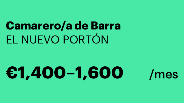 Camarero/a de Barra