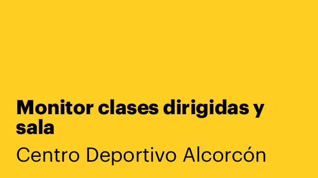 Monitor clases dirigidas y sala