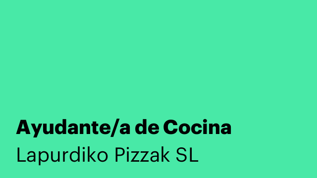 Ayudante/a de Cocina