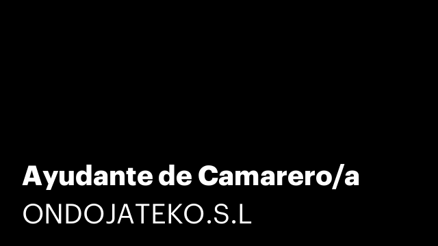 Ayudante de Camarero/a