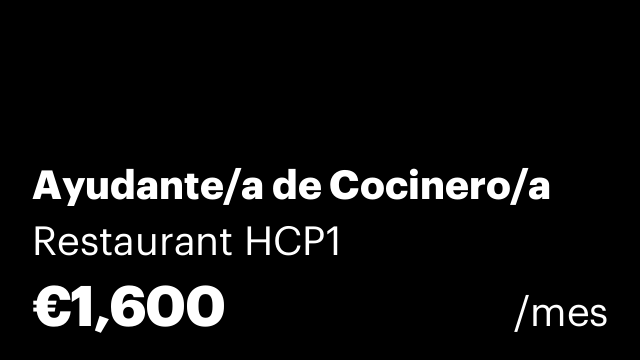 Ayudante/a de Cocinero/a