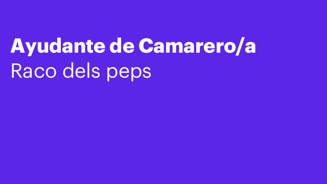 Ayudante de Camarero/a