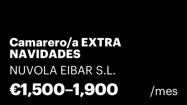 Camarero/a EXTRA NAVIDADES