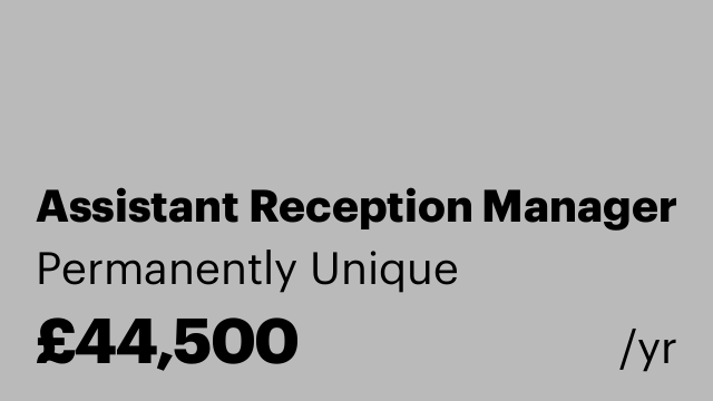 Assistant Reception Manager