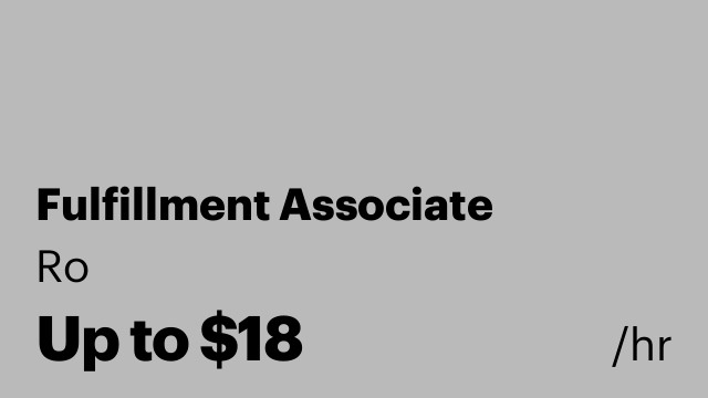 Fulfillment Associate