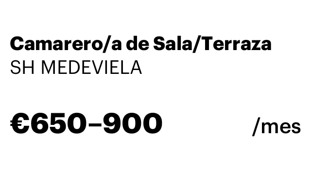 Camarero/a de Sala/Terraza